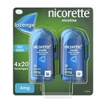 Nicorette Cools 4mg Lozenge (4 x 20 Lozenges), Effective and Discreet Quit Smoking Aid, Nicotine Lozenges with Dual-Layer Icy Mint Flavour Release, Starts to fight cravings in 2 minutes