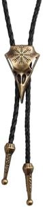 GelConnie Bolo Ties for Men Women Western Cowboy Tie Bolo Necklace Mens Western Necklace Leather Necktie Gold Bolero Tie Cowboy Necklace Boy, Pl0127-gold, Pl0127-gold