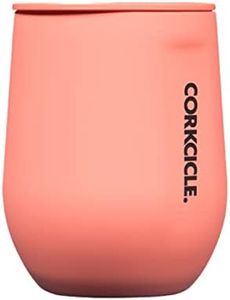 Corkcicle Neon Lights Stemless Insulated Wine Glass Tumbler, Coral, 355 ml Capacity