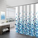 TRUSTLIFE Shower Curtains Mould Proof Resistant, Shower Curtain with 12 Hooks, Waterproof, Quick-Drying, Washable, Weighted Shower curtains for wet room, Bathroom (Blue,180 x 180 cm)