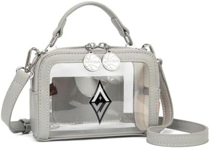 WNBA Las Vegas LVA Small Crossbody Purse Women Ladies Clear Concert Bag | Stadium Approved Clear Bag, Women Cross Body Purse, Clear Concert Bag for WNBA Sports Fans Game Day