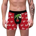 YAMTHR Men's Funny Christmas Underwear Hilarious Xmas Printed Boxer Briefs, Novelty Boxer Shorts (M010, Large)