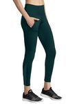 Mehrang Gym wear Mesh Legging Workout Pants with Side Pockets/Stretchable Tights/Highwaist Sports Fitness Yoga Track Pants for Women & Girls (3XL, Dark Green)