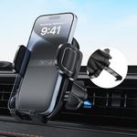 ZRTXBA Phone Holders for Your Car with Newest Metal Hook Clip, Air Vent Cell Phone Car Mount, Universal Automobile Cradle Fit for iPhone Android and All Smartphones, Dark Black