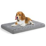 Sivomens Dog Bed, Dog Beds for Medium Dogs Washable, Dog Crate Pads with Removable Cover & Faux Fur, Soft Plush Memory Foam Orthopedic Dogs Bed Mat, Supports Dogs up to 30 Lbs, Deep Grey