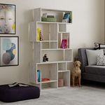 HOCUS PICUS 6 Tier Bookcase 96x26x169cm - Many Colour Options - Living Room Furniture - Easy to Assemble - Book Storage - Display Unit (Ancient White)