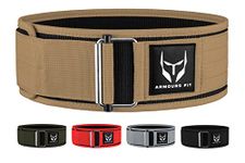 ARMOURS Weight Lifting Belts - Quick Self Locking 4" Premium Quality Weightlifting Belt with Padded Back Support for Men Women Gym Workout Fitness crosfit Training