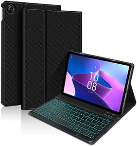 XIWMIX Lenovo Tab M10 Plus Backlit Keyboard Case 10.6 Inch 3rd Gen 2022, Slim Case Lightweight Smart Tablet Cover with Magnetically Detachable Wireless Bluetooth Keyboard for Lenovo Tab M10 Plus 10.6"