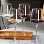 PrimeWorld 450 ml Set of 6 pcs Ideal for White or Red Wine Glass with Flat Bottom,Crystal Wine Glass,Ideal for Full-Bodied Wine,Wine Gifts for Wedding,Housewarming