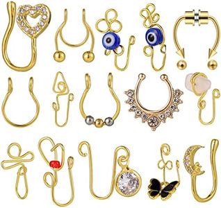 outerunner Fake Nose Ring Septum Piercing Magnet Magnetic Nose Hoop Rings Faux Septum Rings Non Piercing Clip On Nose Hoop Rings