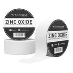 Titaniumsports Zinc Oxide Tape 3.8cm x 10m 3 Rolls - Strong Athletic Tape for Blister Prevention - Breathable Cotton White Sports Tape for Hands, Ankle, Foot, Wrist - Multipurpose Non-Slip Grip Tape