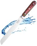 Sabatier Professional Broad Serrated Bread Kitchen Knife - 8in/20cm Full Tang Taper Ground Stainless Steel Blade. Unique Coloured Pakkawood Triple Rivet Handle. Lifetime Performance 25yr Guarantee