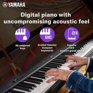Yamaha P-225 Digital Piano, White – Compact 88-Key Keyboard