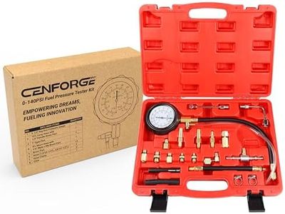 Cenforge 0-140PSI Fuel Pressure Tester Kit, Fuel Pressure Gauge Kit, TU-114 Fuel Injection Pressure Tester, for Automotive and Marine Fuel Injection Pressure Test (Master Version)