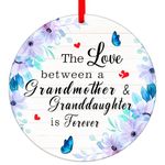 WaaHome The Love Between Grandmother and Granddaughter is Forever Christmas Ornaments Christmas Grandma Nana Gifts from Granddaughter, Grandma Ornaments for Christmas Tree Decorations