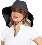 Royal Matrix Sun Hats for Men/Women Fishing Hat UPF 50+ Protection Safari Hat with Neck Flap Wide Brim Waterproof Outdoor Hiking Caps (Jet Black)