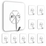 Zulaxy Flower Adhesive Wall Hooks, 10 Pack Heavy Duty Hooks for Wall Hanging, Strong | Self-Adhesive Sticker Hooks for Walls | Waterproof Wall Hanger Hook for Hanging Coats, Keys, and Heavy Items