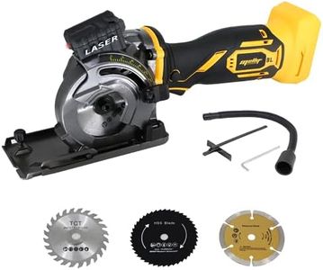Mellif Mini Circular Saw, Cordless Tile Saw Compatible with DeWalt 20V MAX Battery, 3200RPM, 3 Blades 3-1/2", Max Cutting Depth 1-2/11'', Laser Guide for Wood, Plastic, Soft Metal (Tool Only)