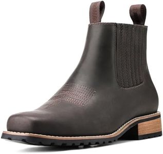 Cowboy Boots for Men Square Toe, All-Weather Slip-On Work & Casual Western Chelsea Boots -botines para hombre