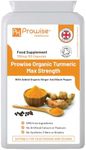 Turmeric Curcumin 720mg - 120 Capsules | Organic Turmeric and Black Pepper Capsules High Strength | Vegan & Vegetarian Turmeric Supplements by Prowise Healthcare