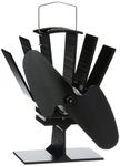 Ecofan Original Mini, 815CAXBX, Classic Styled, Heat Powered Wood Stove Fan, 85 CFM, Black 16.5cm Blade