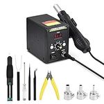 Hot Air Rework Station, Soldering Station iwth LCD Digital Display, Hot Air Gun Station Kit with Digital Display SMD Desoldering-Gun Station for BGA IC