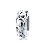 BISAER Stopper Beads Charm Spacers 925 Sterling Silver Vintage Spacer Bead Charms for Pandora Bracelets Stoppers