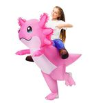 Stegosaurus Inflatable Axolotl Costume for Kids Halloween Costumes Kid Blow Up Costume Ride on Axolotl Costumes