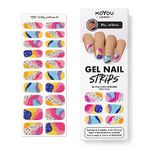 MOYOU LONDON Semi Cured Gel Nail Strips - 20 Pcs. Nail Wraps for Salon-Quality Manicure - Works with Any UV Nail Lamp - Easy to Apply, Trim, & Remove Gel Nail Stickers