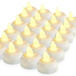 CLAPONE 24 Pieces Flameless Floating Candles Waterproof LED Tealights Floating Candles Warm White Battery Operated for Wedding Christmas Party Pool Decorations Yellow Light