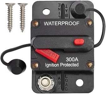 RED WOLF 300A AMP Circuit Breaker Fuse Holder w/Manual Reset Switch DC 12-48V for Boat Trolling Motor Marine ATV Trailer Vehicles Stereo Audio Electronic Battery Solar System, Waterproof