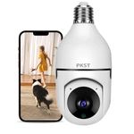 PKST WI-FI Full HD 1080P Home Office Smart Security Baby Monitoring 2 Way Audio &Video Communication Cloud Based Storage Wireless CCTV Camera 7 Day and 24 Hours (Black Light Bulb Camera)