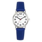 Ravel Unisex Easy Read Watch with Big Numbers - Analogue Quartz - R0105.50.1A - Blue/Silver Tone/White Dial