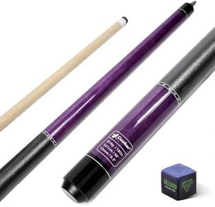 CUEBAR Pool Cue, 58 Inch Pool Sticks for Adults, 2-Piece House Bar Billiard Cue Stick with Imitation Leather Grip, Pool Table Sticks for Men Women - Purple,18 Oz