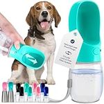 MalsiPree Dog Water Bottle, Leak Proof Portable Puppy Water Dispenser with Drinking Feeder for Pets Outdoor Walking, Hiking, Travel, Food Grade Plastic (350ML Blue)