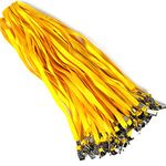 Yellow Lanyards 100 Pack 34" Premium Lanyard Bulldog Clips Bulk Nylon Flat Lanyard with Badge Clip (Yellow, 100 Pack)