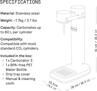 Aarke Carbonator 3 Sparkling Water Maker – Matte White