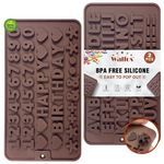 Walfos Silicone Letter Mold and Number Chocolate Molds - Non-Stick Letter Chocolate Mold, Made of Food Grade Silicone, BPA Free, Perfect for Cake Decoration, Candy, Chocolate, Birthday Party, Gummies