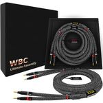 WORLDS BEST CABLES 8 Foot Ultimate - 9 AWG - Ultra-Pure OFC - Premium Audiophile HiFi Speaker Cable Pair with Eminence Gold Banana Plugs & Carbon Tweed Jacket