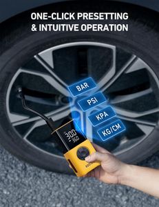 AstroAI Portable Tyre Inflator 150PSI – Yellow Air Compressor