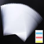 100 Pack Document Clear Plastic Folder Copy Safe Project Pocket LType US Letter Size A4 Paper Sleeves Folders in Transparent with 30 Pieces Index Tabs