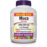 Webber Naturals Maca Energy with Ginseng, 150 Capsules, Vegan