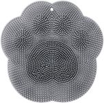 Shower Foot Scrubber Mat, Silicone Shower Back/Body Scrubber Wall Mounted, Non-Slip Bath Wash Pad with Suction Cups for Men and Women(Grey)