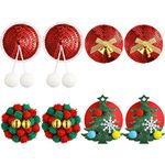 Jiuguva 4 Pairs Christmas Nipple Cover Reusable Nipple Cover with Tassel Nipple Pasties Sequins Nipple Pads Pasties Stickers for Women Ladies Girl