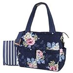 Blue Floral Diaper Bag Tote for Bab