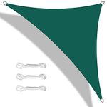 Teynewer Sun Shade Sail Triangle 2x2x2m Waterproof Shade Sail for Outdoor Garden Patio Party 98% UV Block Sunscreen Awning Canopy Sunsail with Free Rope, Green