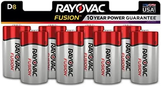 Rayovac D Batteries, Fusion Premium D Cell Battery Alkaline, 8 Count