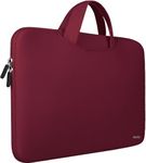 15.6 Inch Laptop Sleeve, Durable Slim Briefcase Handle Bag & with Two Extra Pockets, Notebook Computer Protective Case for Computer Notebook Ultrabook, Collapsible Carrying Handles, Wine Red