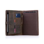 KomalC Leather Business Portfolio with Luxury Pen Folder Personal Organizer, Luxury Full Grain Leather Padfolio, Leather Folder (Buffalo Distressed Tan)