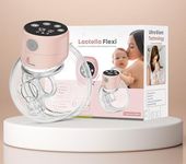 R for Rabbit Lactela Flexi Electric Breast Pump with LED Display for Mothers 3-Intelligent Modes 12-Suction Levels Ultra-Thin Design & Silent Technology 180ml Container Capacity (Peach)